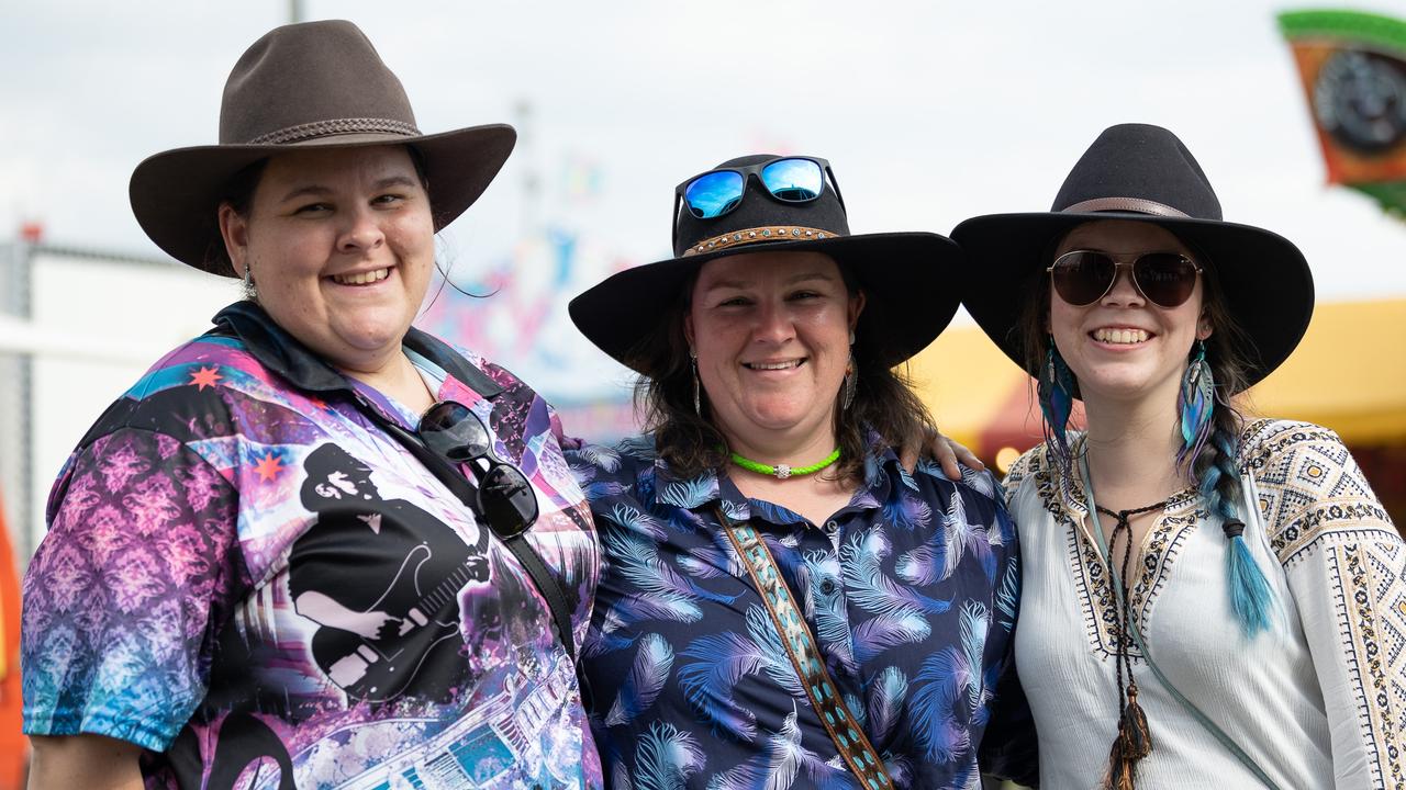 Aimee McCorry, Kathryn Dury and Talia-May Viney at Mareebas Savannah in the Round. Picture: Emily Barker