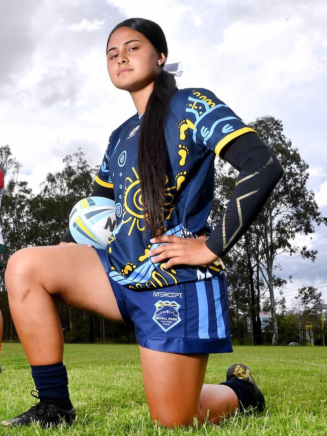 Brisbane Tigers Harvey 19s co-vice-captain Tahliya Tavita is a Mabel Park SHS product. Picture, John Gass