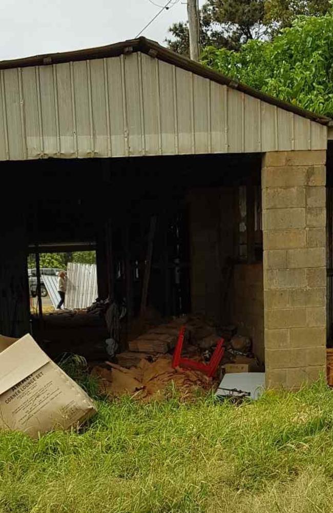 Mayor Katie Milne was reportedly seen moving sheets of corrugated iron to block trucks from entering the site yesterday.