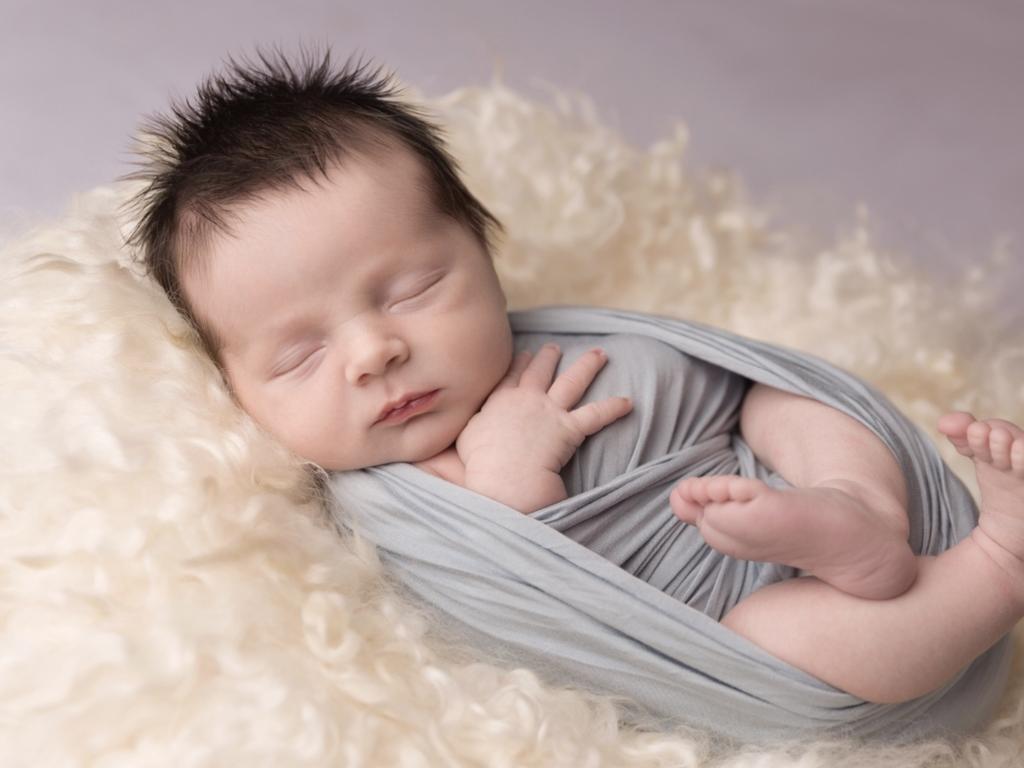 11/04/2019 - Louis Winston Polley. Two weeks old, at his newborn photo shoot Picture: Peta Nikel