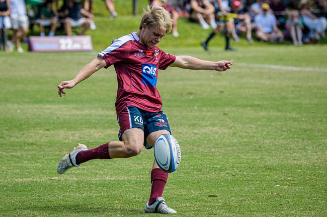 Chilli Tonelli-Smith. Action from the Queensland Reds and New South Wales Waratahs Under-15s bout at Ballymore on Sunday. Picture credit: QRU Media.