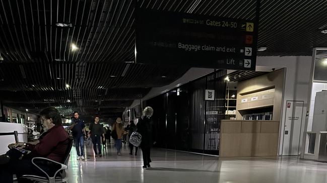 Travellers arriving at Brisbane’s domestic terminal on Tuesday morning were met with a power outage.