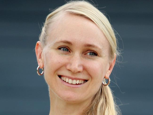 Athens Olympic Games long jumper Bronwyn Thompson at home in Upper Mount Gravatt. Pics Tara Croser.