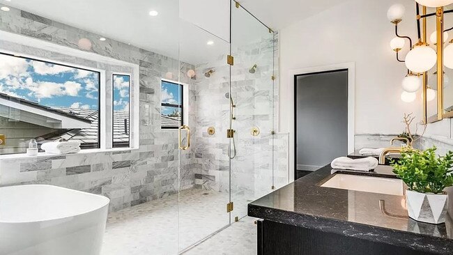 The new marbled Manhattan Beach bolthole of former pastor Carl Lentz. Picture: Zillow.com