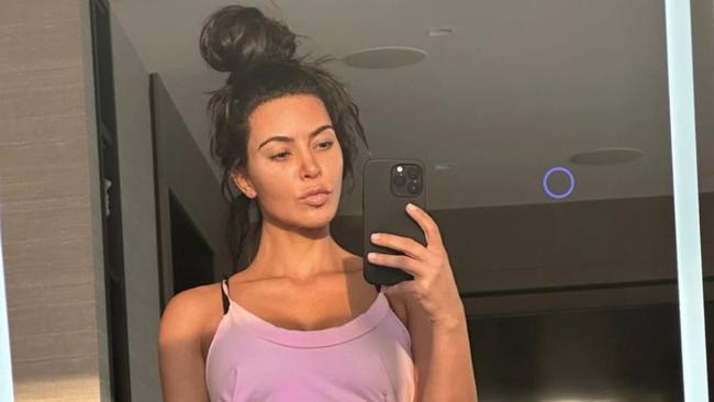 Kim Kardashian posts a seflie with creepy detail in the background. Image: Instagram