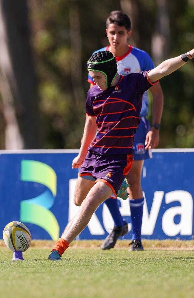 Finlay Harris in action for Sunshine Coast at the Queensland Rugby Union Schools State Championships. Picture: Kev Nagle