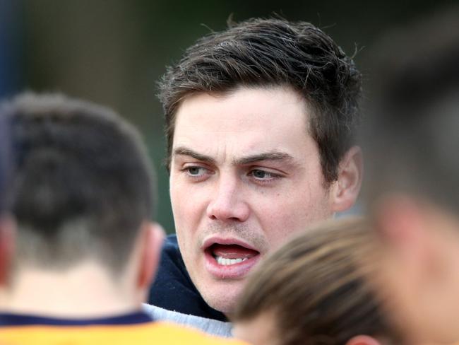 EDFL footy: Strathmore v Pascoe Vale at Strathmore Strathmore coach Nathan Grima  Picture: Mark Wilson