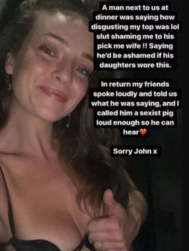 Chatfield has previously slammed people who ‘slut-shamed’ her outfit. Picture: Instagram/AbbieChatfield