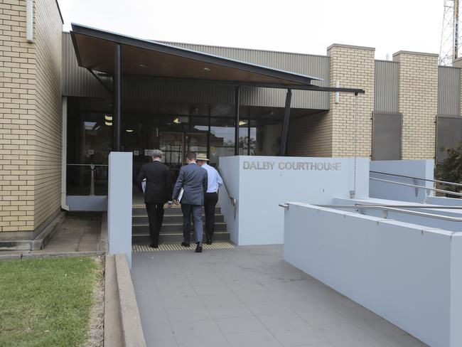 Court case between Linc Energy and the State Government regarding alleged "irreversible" damage to cropping land near Chinchilla began in Dalby Magistrates Court today. Pic Mark Cranitch.