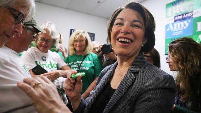 Democratic presidential candidate Senator Amy Klobuchar at a Nevada caucuses kick-off event on Saturday.