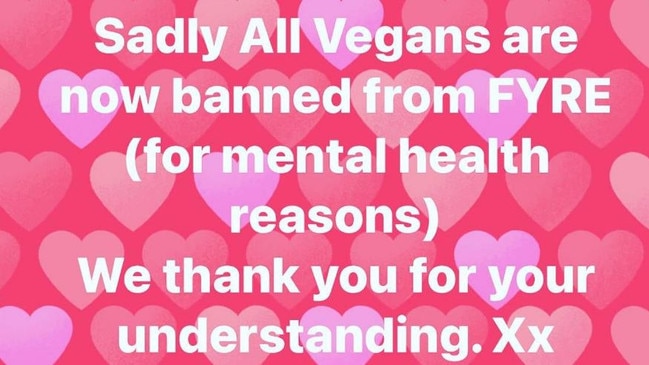 The chef banned vegans from his restaurant following a dispute with a customer. Picture: Instagram