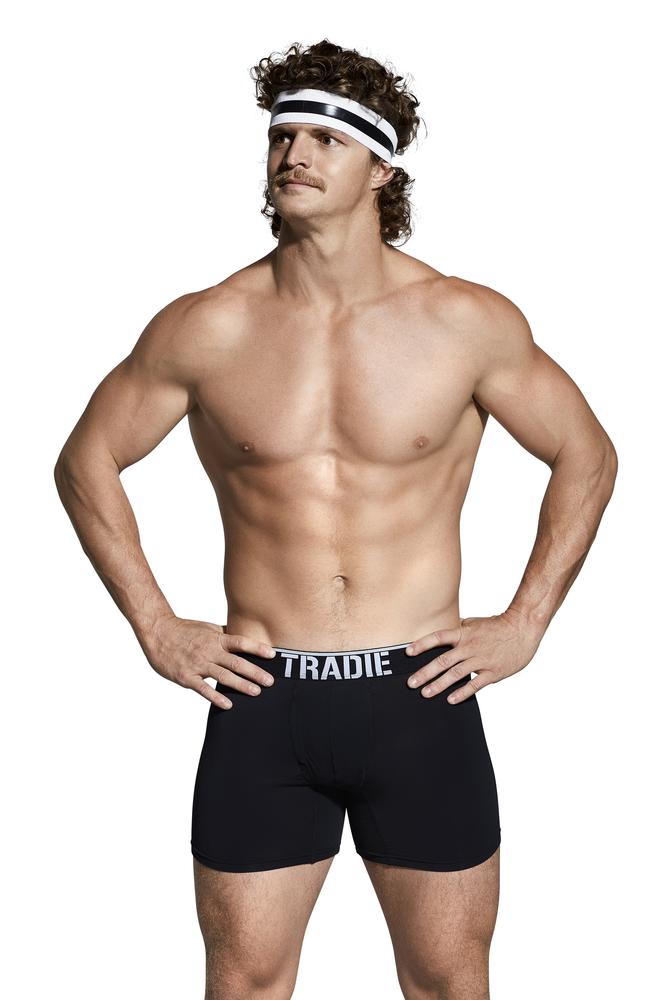 Nick Cummins (The Honey Badger) in an ad for Tradie Underwear.