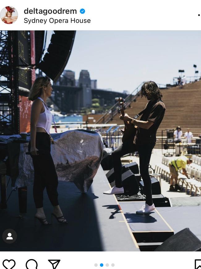 : Delta Goodrem rehearses for her performance for Australia Day Live.