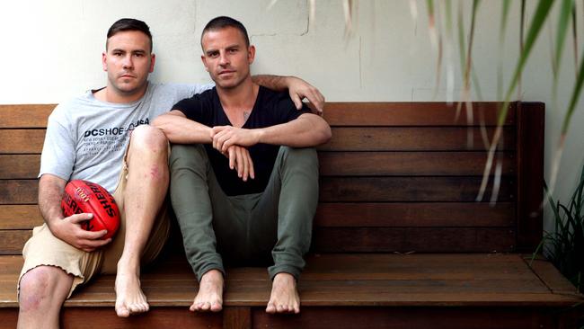 Mitch (left) and Jake Ryan. Jake was tragically hit and killed by a train while running in Italy. Picture: Luke Marsden.