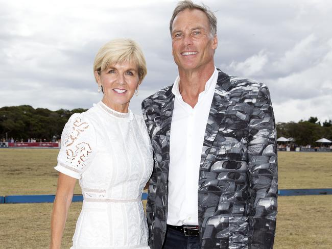 Julie Bishop with her partner David Panton. Picture: Sarah Matray