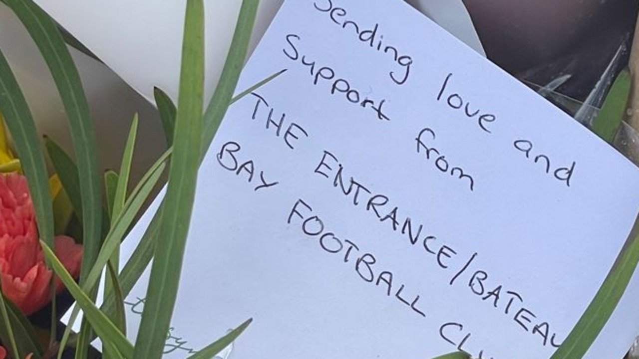 A card left at the crash site. Picture: Clare Sibthorpe