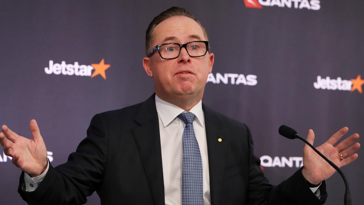 Qantas CEO Alan Joyce revealed the Group expects an underlying profit before tax of between $1.2 billion and $1.3 billion for the first half of the financial year. Picture: Lisa Maree Williams/Getty Images