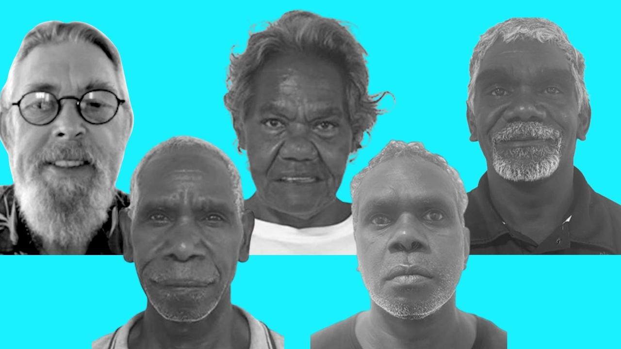 Groote Archipelago Regional Council Central Ward candidates: (L-R) Gordon Walsh, Leonard Amagula, Rosalie Lalara, Gregson Lalara and Fabian Lalara.