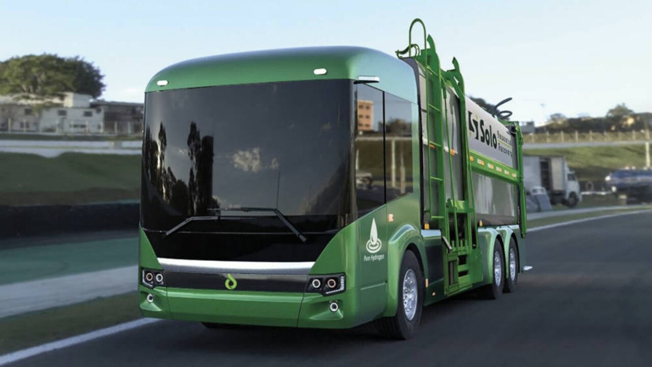 A render of HFC-powered garbage truck. Picture: Pure Hydrogen.