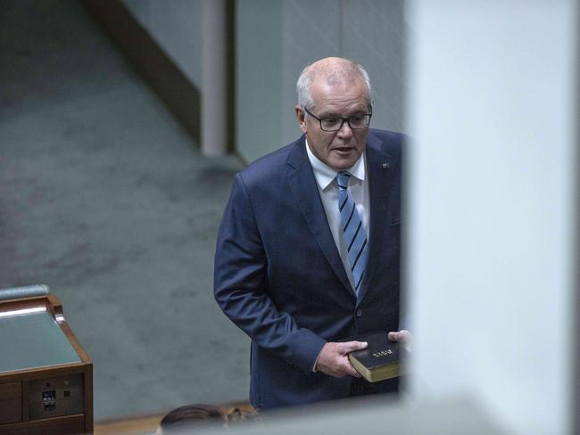 Former prime minister Scott Morrison was sworn into five additional ministerial portfolios while he was in the top job, his successor Anthony Albanese has said. Picture: NCA NewsWire / Gary Ramage