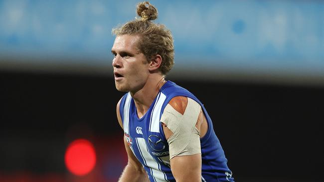 AFL Round 18. 17/09/2020. North Melbourne vs West Coast Eagles at Metricon stadium, Gold Coast. Jed Anderson of the Kangaroos . Pic: Michael Klein