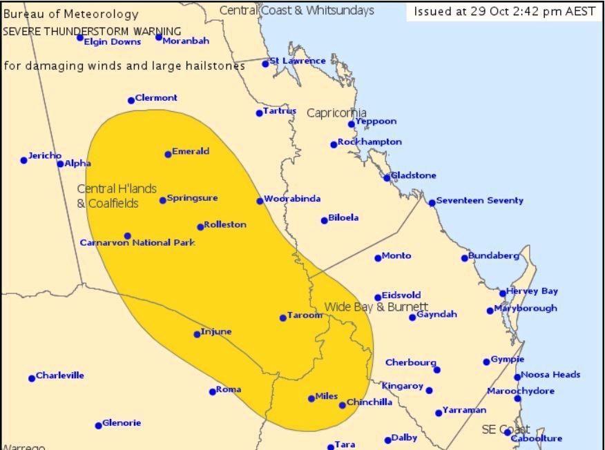 THUNDERSTORM WARNING: A severe thunderstorm warning has been issued For people in parts of Capricornia. Picture: Contributed