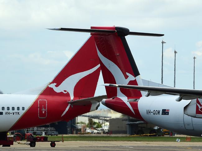 Generic photographs at Townsville Airport. Two Qantas planes. Picture: Evan Morgan