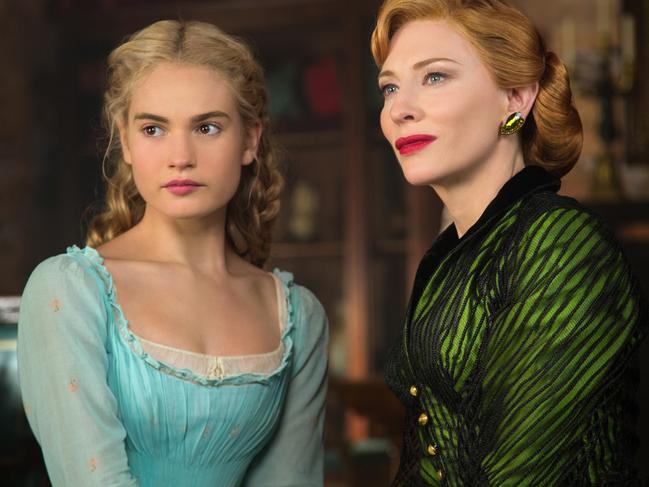 Lily James is Cinderella and Cate Blanchett is the Stepmother in Disney's live-action feature CINDERELLA which brings to life the timeless images from Disney's 1950 animated masterpiece as fully-realized characters in a visually dazzling spectacle for a whole new generation.