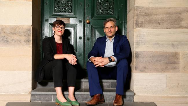 Queensland Greens MPs Michael Berkman and Amy MacMahon. Picture David Clark