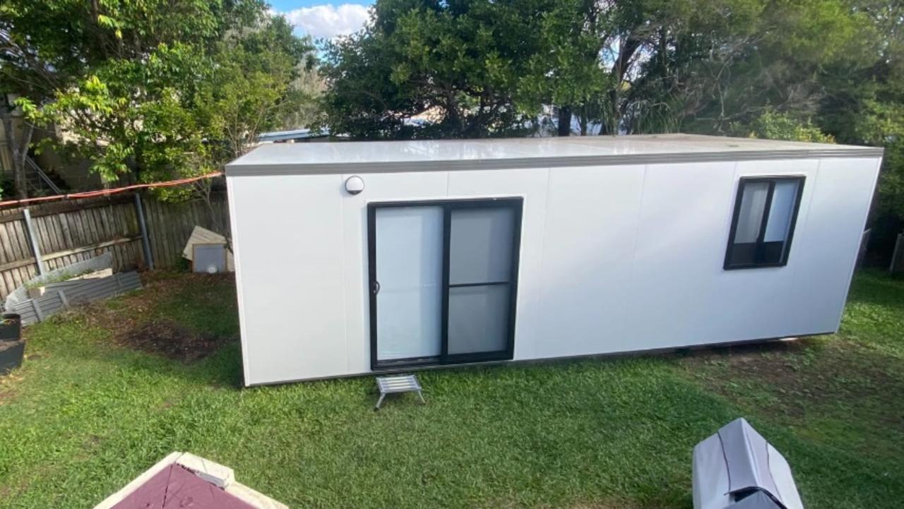 A granny flat in the yard of a house in Holland Park. Demand for tradies to build granny flats has increased.