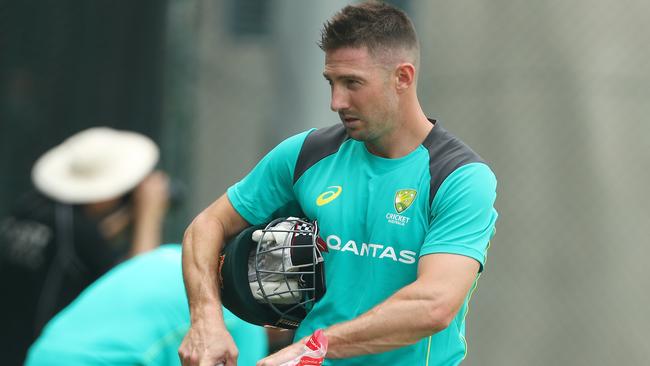 Australian batsman Shaun Marsh leaves the nets yesterday. Photo: Getty Images