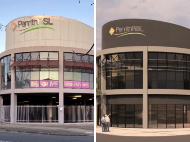L: Penrith RSL currently, R: An impression of the expansion