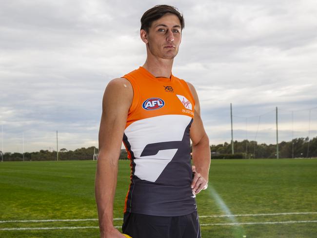 Penrith's Jake Stein made his debut for the GWS Giants against North Melbourne in Tasmania on Sunday, June 16. Source: GWS Giants