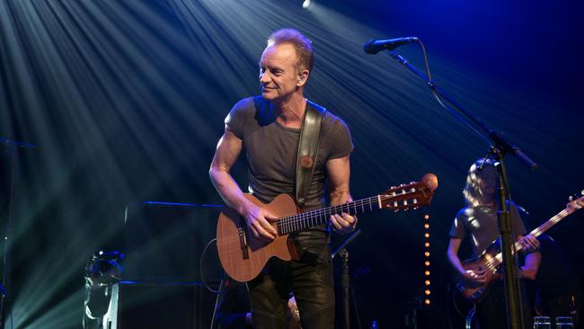 Sting playing at the Bataclan during the reopening concert to mark the first anniversary of the November 13 Paris attacks. Picture: AFP / David Wolff Patrick.