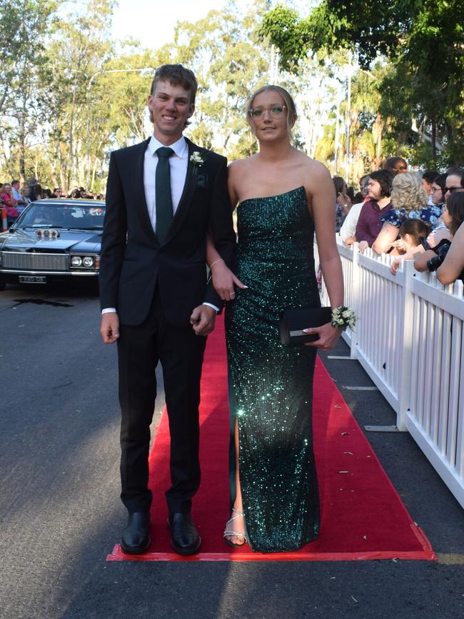 Ellie Watson and Joel Schneider at the North Rockhampton High School Formal 2023.