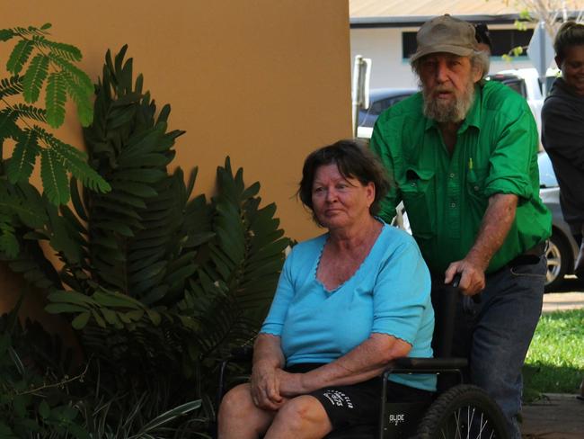 Shane Tapp's mother, Shing Tapp and stepfather Terry Black arrive on day one of the inquest. Picture: Jason Walls