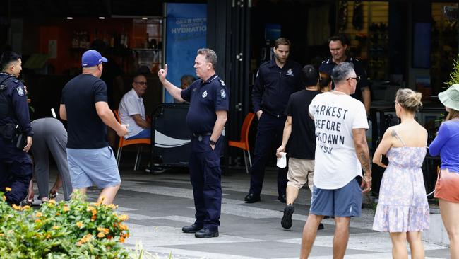 Scene of a criminal incident at the intersection of the Cairns Esplanade and Shields Street, where three teenage girls stole a tip jar from a cafe and were allegedly tackled by staff from Coast Roast and Bang &amp; Grind before fleeing. Picture: Brendan Radke