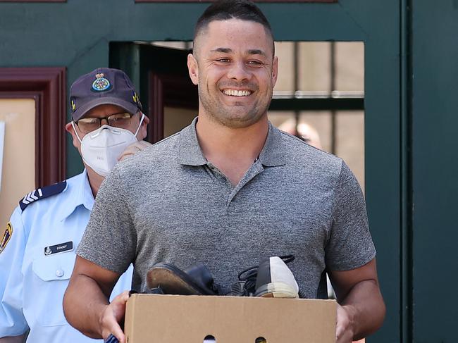 Jarryd Hayne walking out of Cooma Correctional in 2022. Picture: NCA NewsWire/Gary Ramage