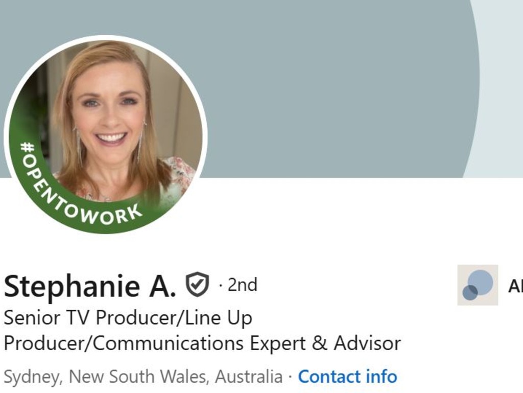 Stephanie Angus' LinkedIn profile. Picture: Supplied