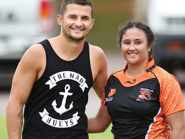 Rugby Hottest 7s - Parramatta Eels player Luke Kelly with his sister Stevie Kelly who plays for the NT womens Goannas.