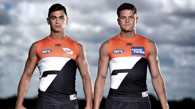 Giants midfielders Tim Taranto and Jacob Hopper will be key for the visitors as they face Brisbane Lions at the Gabba. Picture: Phil Hillyard