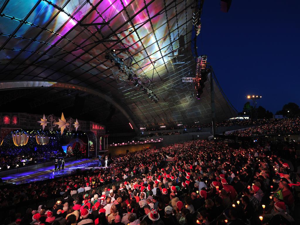 Carols by candlelight at Sidney Myer Music Bowl in Melbourne. Picture: Derrick den Hollander