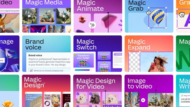 Canva’s Magic Studio which includes new AI-powered design tools.