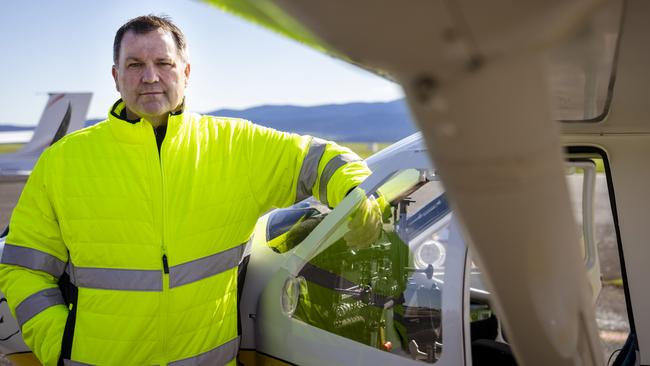 Darren Hopkins, who managed to land a small plane in a paddock after it erupted into a fireball in the sky. Picture: Rob Burnett