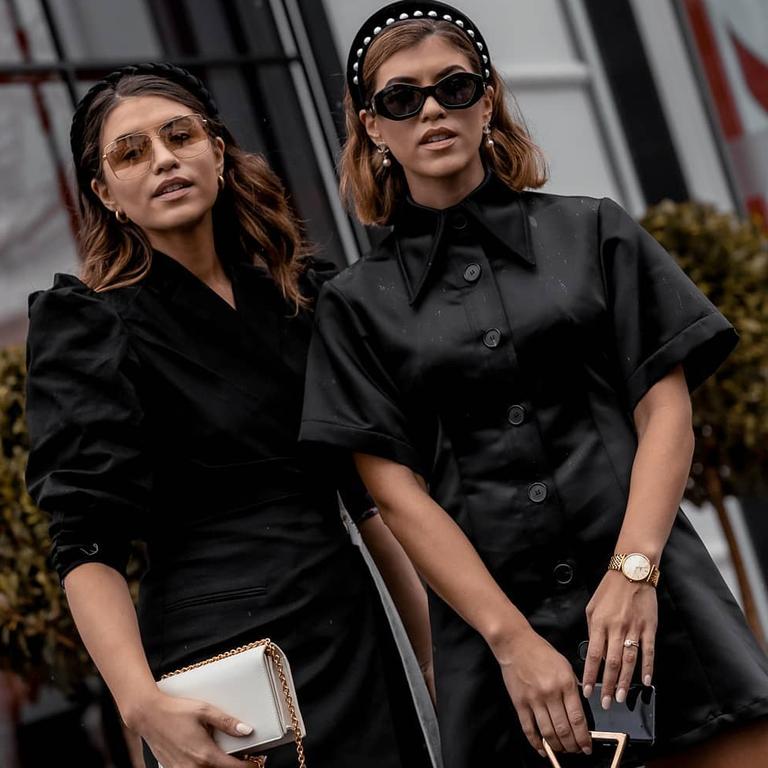 Seriously stylish twins identical twins Marissa Sohtra and Rebecca Loucas. Picture: Instagram.