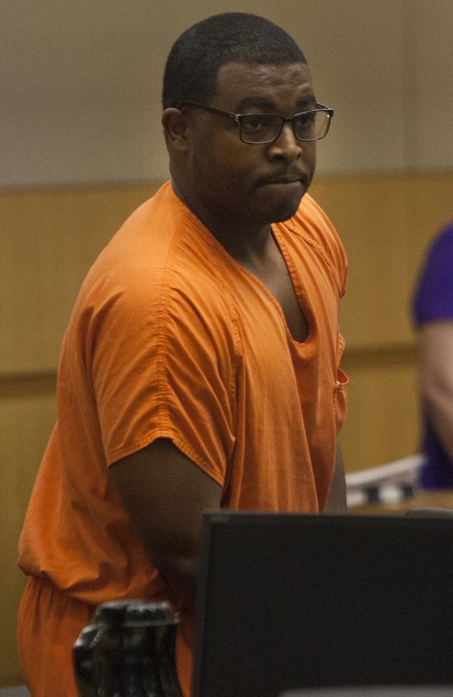 Germayne Cunningham looks back during a hearing at the Maricopa County Superior Court. Picture: Dominic Valente, Supplied