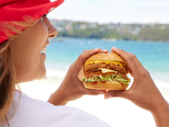 KFC released the Cheesy Zinger Stacker on Tuesday. Picture: Supplied