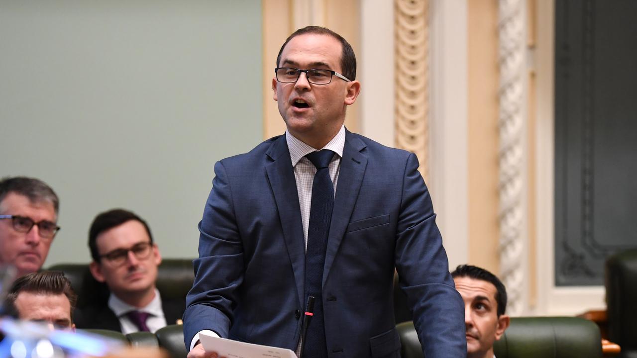 Queensland Deputy Leader of the Opposition David Janetzki speaks during Question Time at Parliament House in Brisbane. Picture: NCA NewsWire / Dan Peled