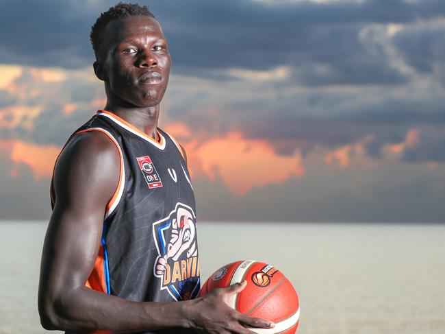 Darwin Salties star Makuach Maluach won the new franchise’s MVP award in 2022. Picture: Glenn Campbell