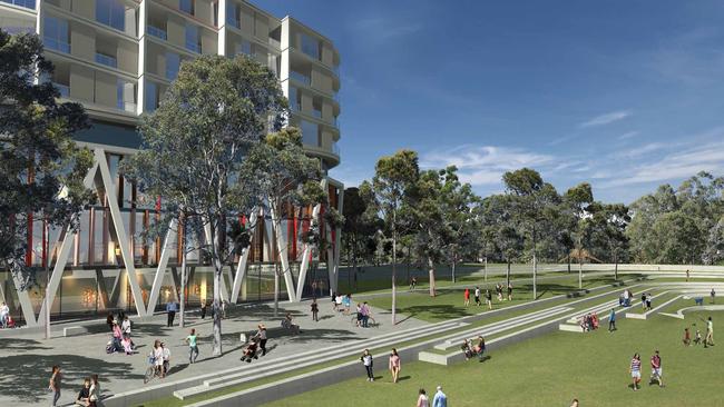 Artist impression of a neighbouring park in the Bull 'n' Bush redevelopment.